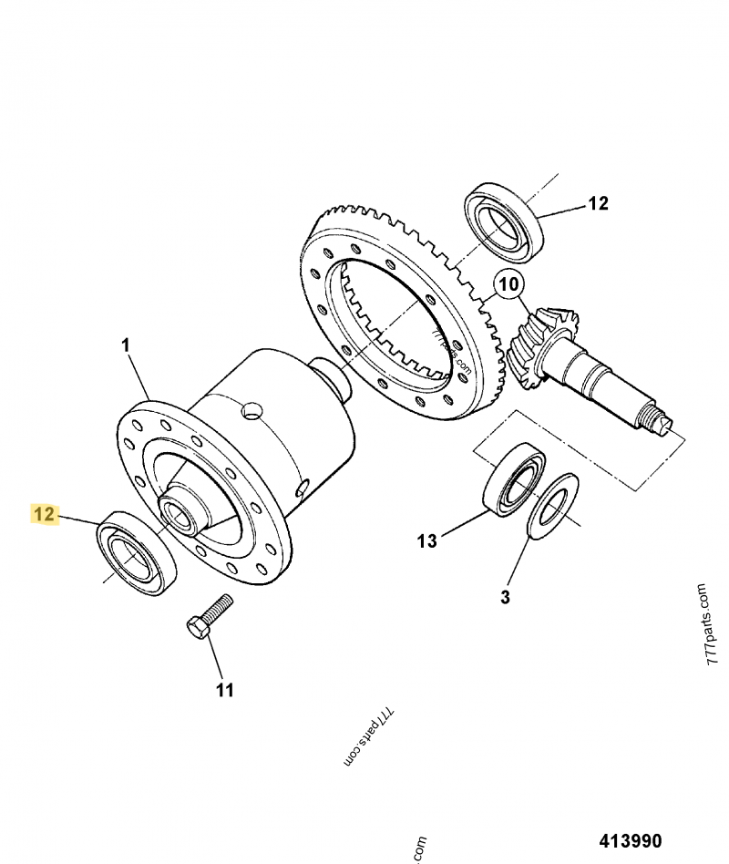 Roulement compatible pour Case, pour Clark 5