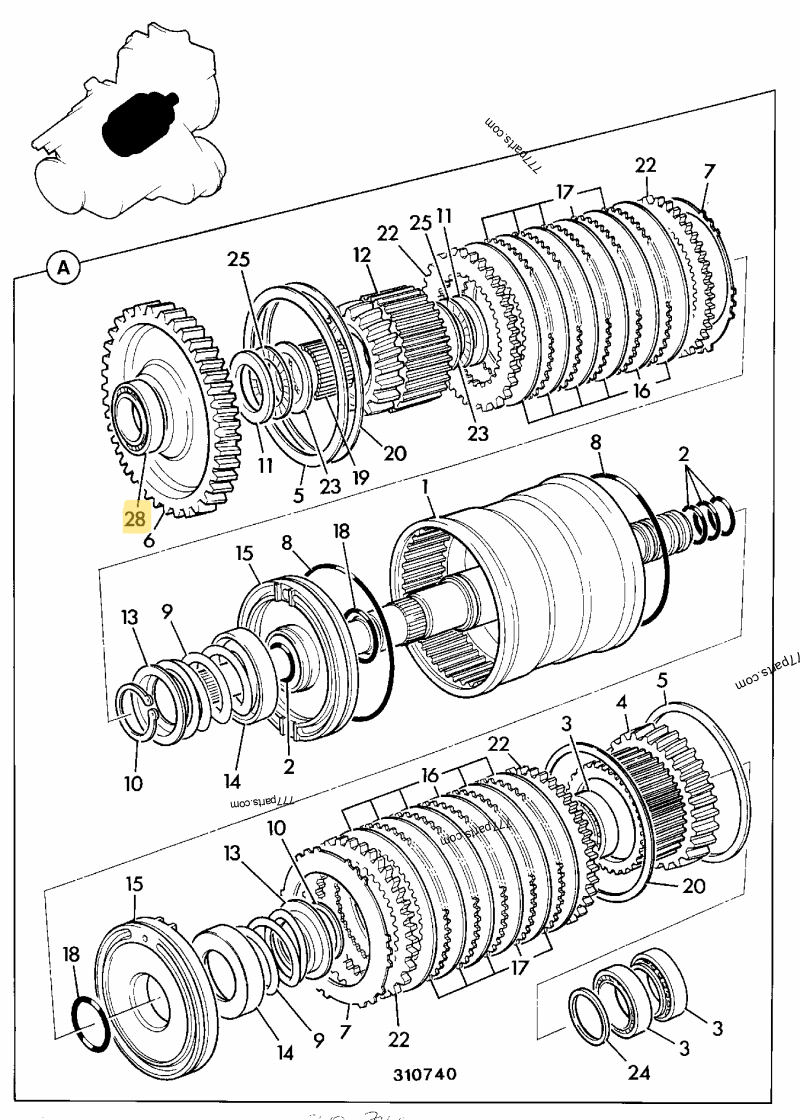 Roulement compatible pour JCB 5