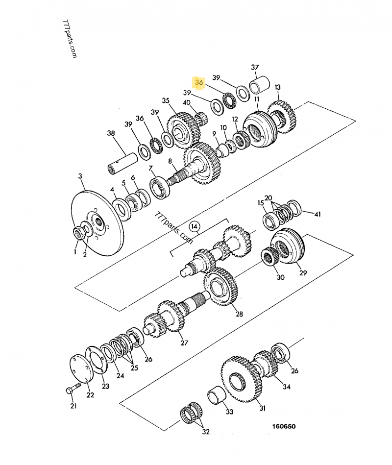 Roulement aiguilles compatible pour JCB 2