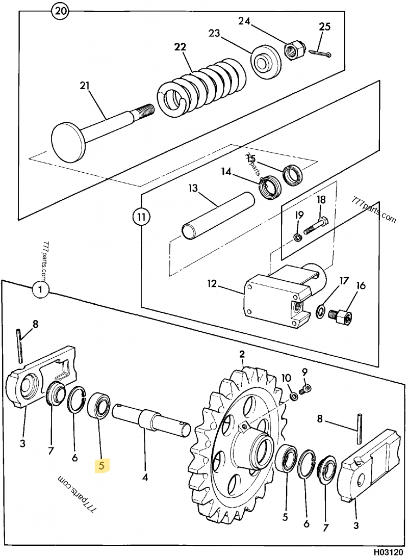 Roulement compatible pour JCB 5