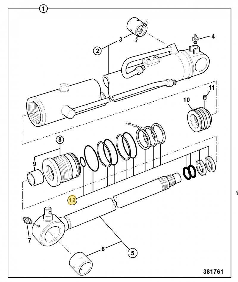 Kit de joints verin fleche compatible pour JCB 2