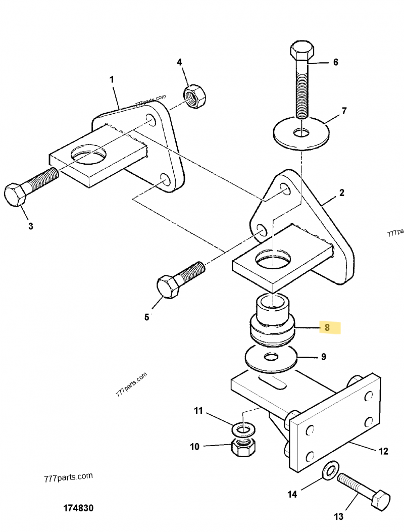 Silentbloc moteur/boite compatible pour JCB 5