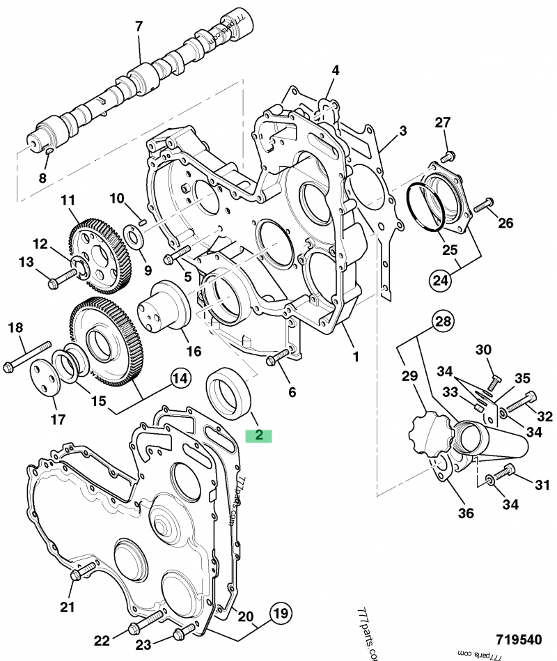 Joint spi palier avant compatible pour Perkins, pour Caterpillar, pour Case 2