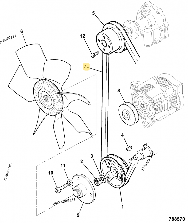 Courroie compatible pour JCB 2