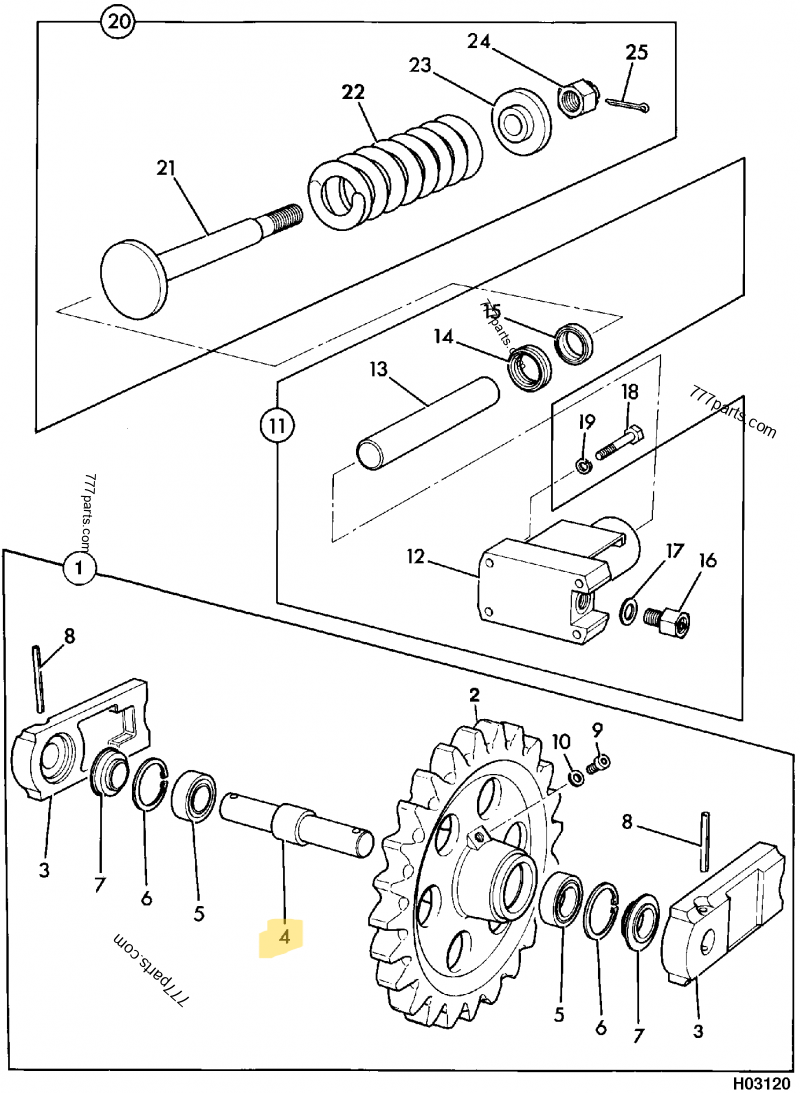 Axe compatible pour JCB 2