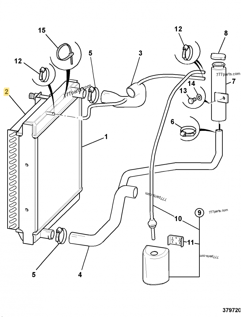 Radiateur hydraulique compatible pour JCB 2