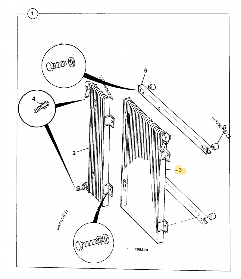 Refroidisseur hydraulique compatible pour JCB 2