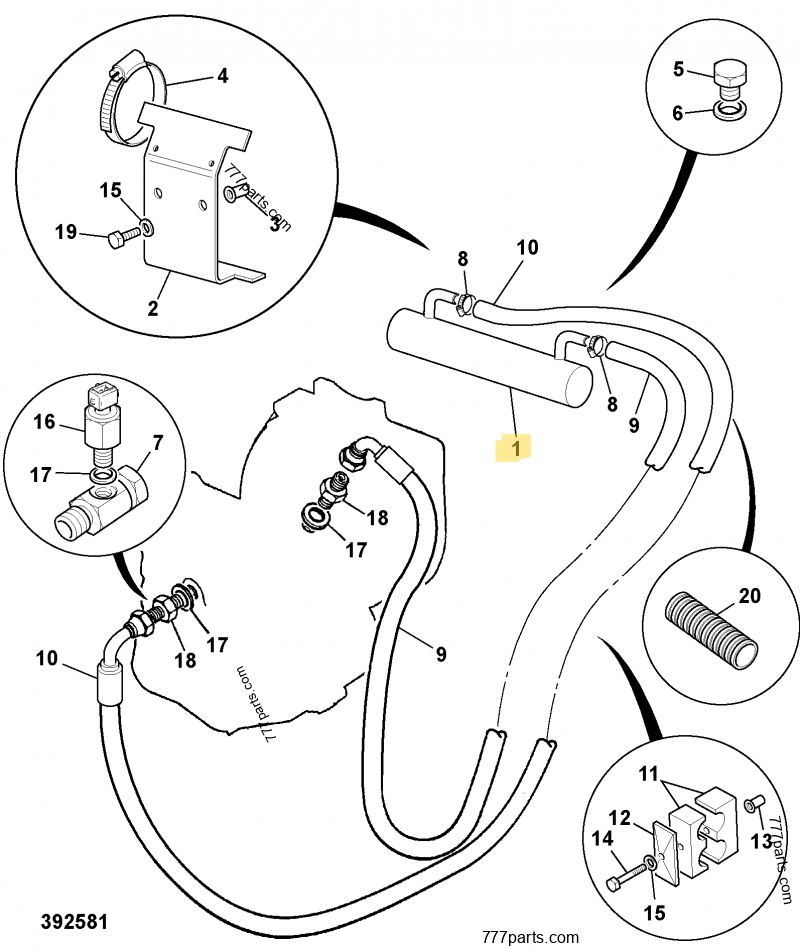Refroidisseur d'huile compatible pour JCB 2