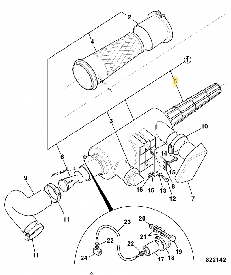 Filtre à air secondaire compatible pour JCB 3