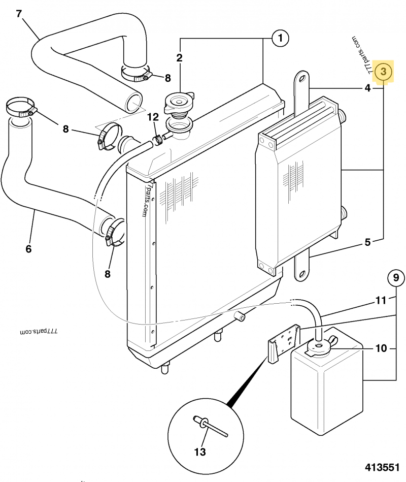 Radiateur hydraulique compatible pour JCB 2