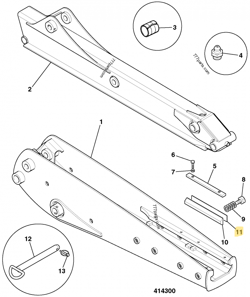 Tole de patin compatible pour JCB 3