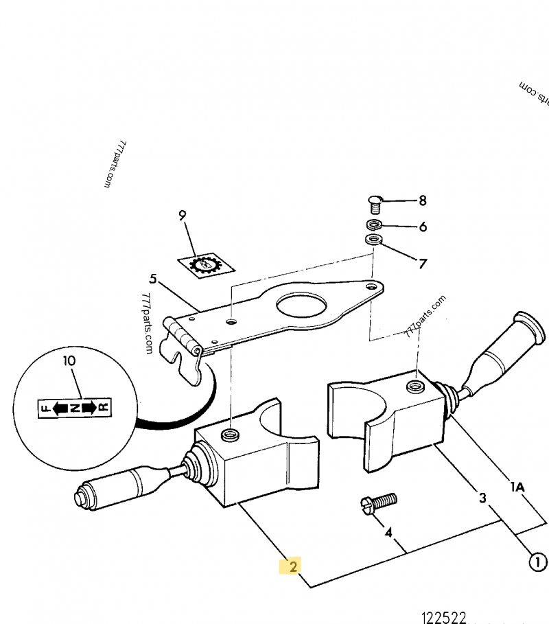 Commodo marche av/ar s/s compatible pour JCB 2