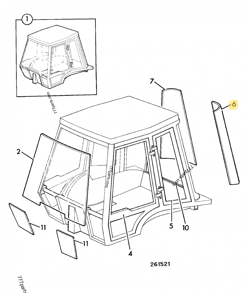 Vitre laterale arg compatible pour JCB 2
