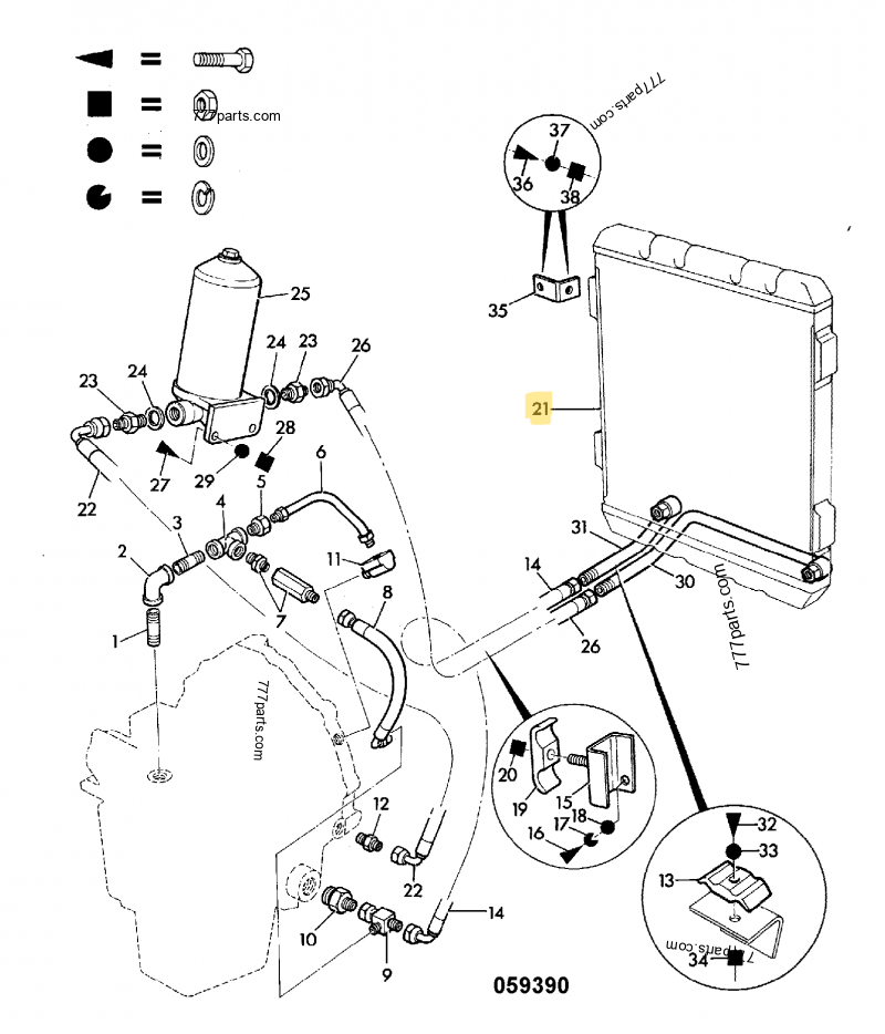 Radiateur huile compatible pour JCB 2