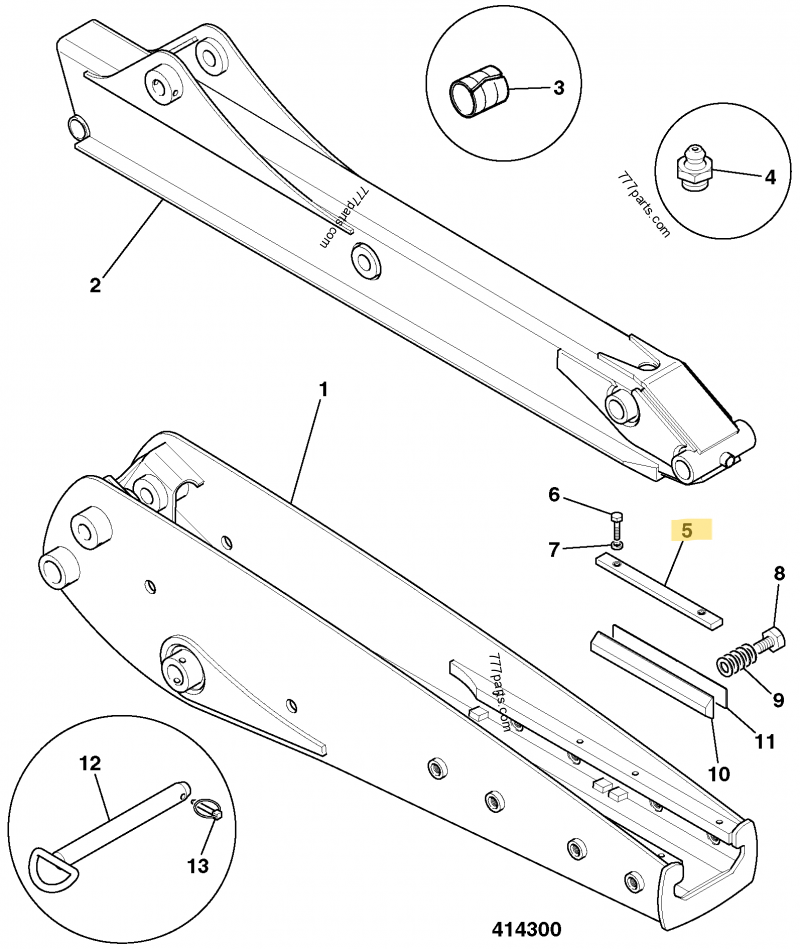 Glissiere extendo sup compatible pour JCB 2