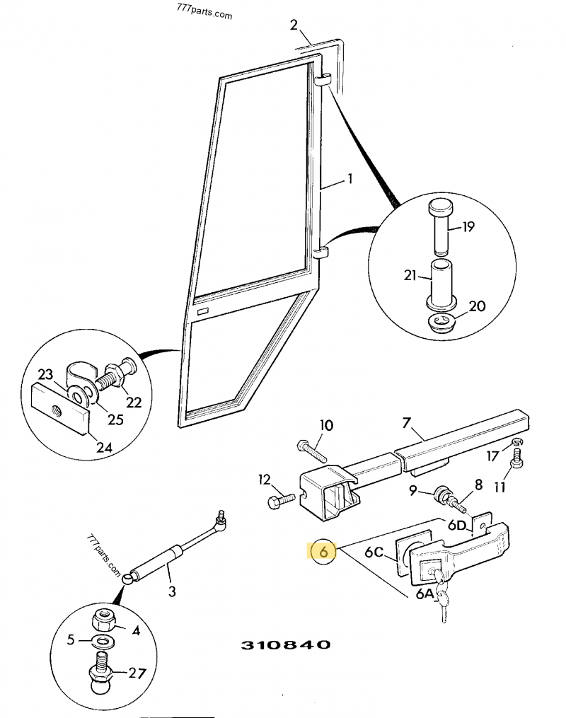 Poignee ext avec barillet compatible pour JCB 2