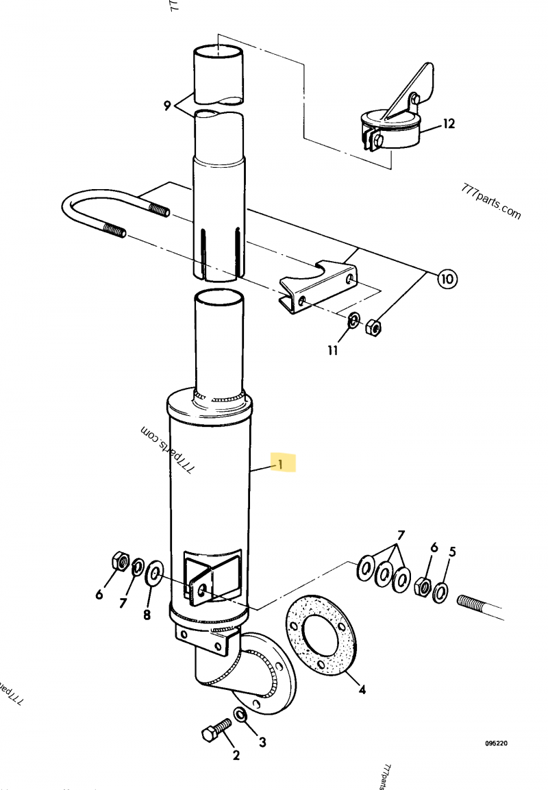 Silencieux compatible pour JCB 5
