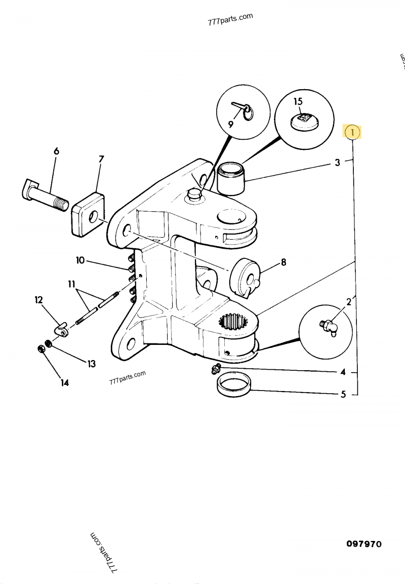 Support kingpost (avec bagues + graisseurs) compatible pour JCB 2