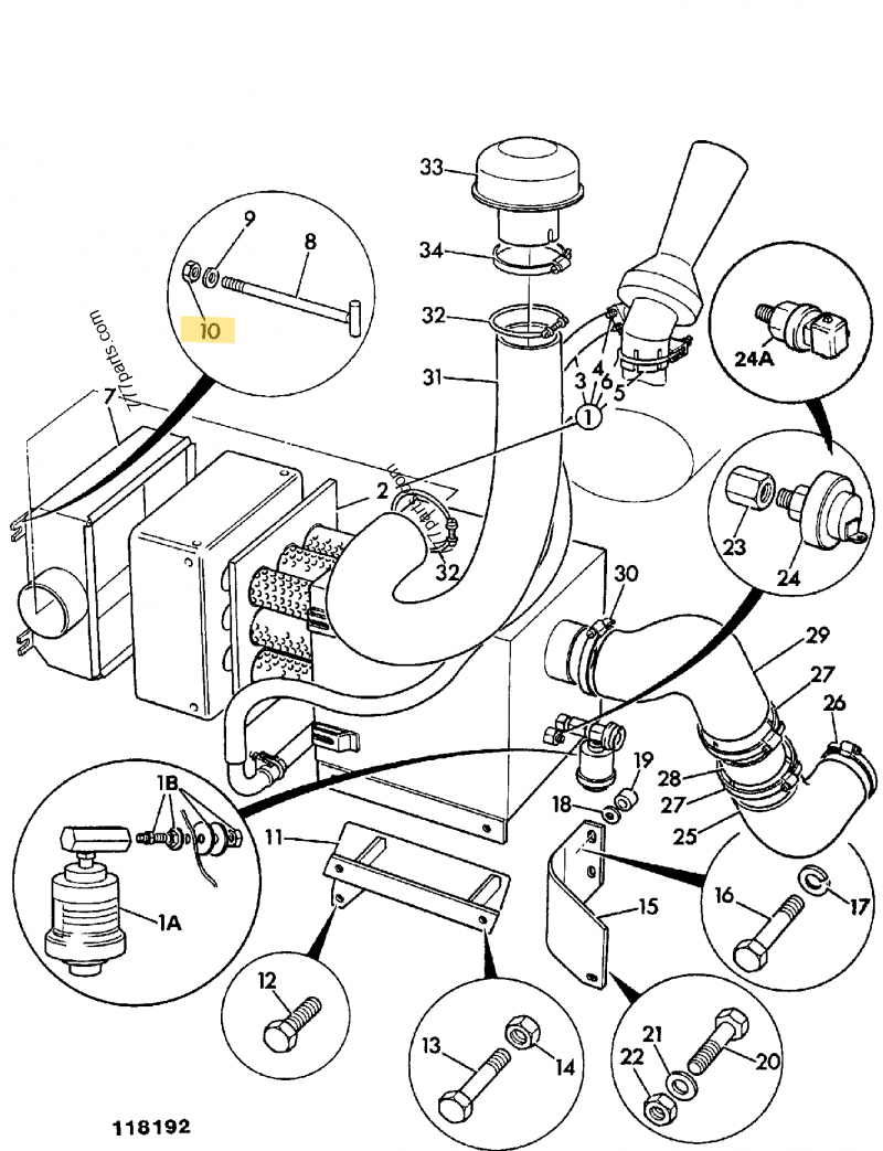Ecrou 3/8"unf compatible pour JCB 2