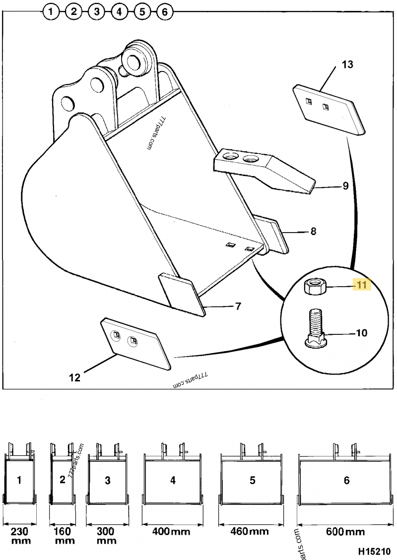 Ecrou 1/2 unf compatible pour JCB 2