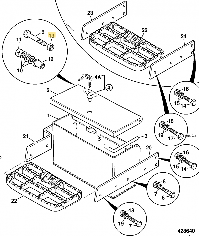 Ecrou m8 compatible pour JCB 2