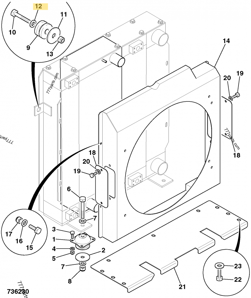 Rondelle m12 compatible pour JCB 2