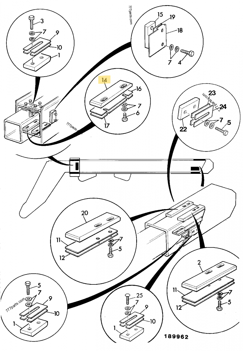 Patin d'usure compatible pour JCB 2