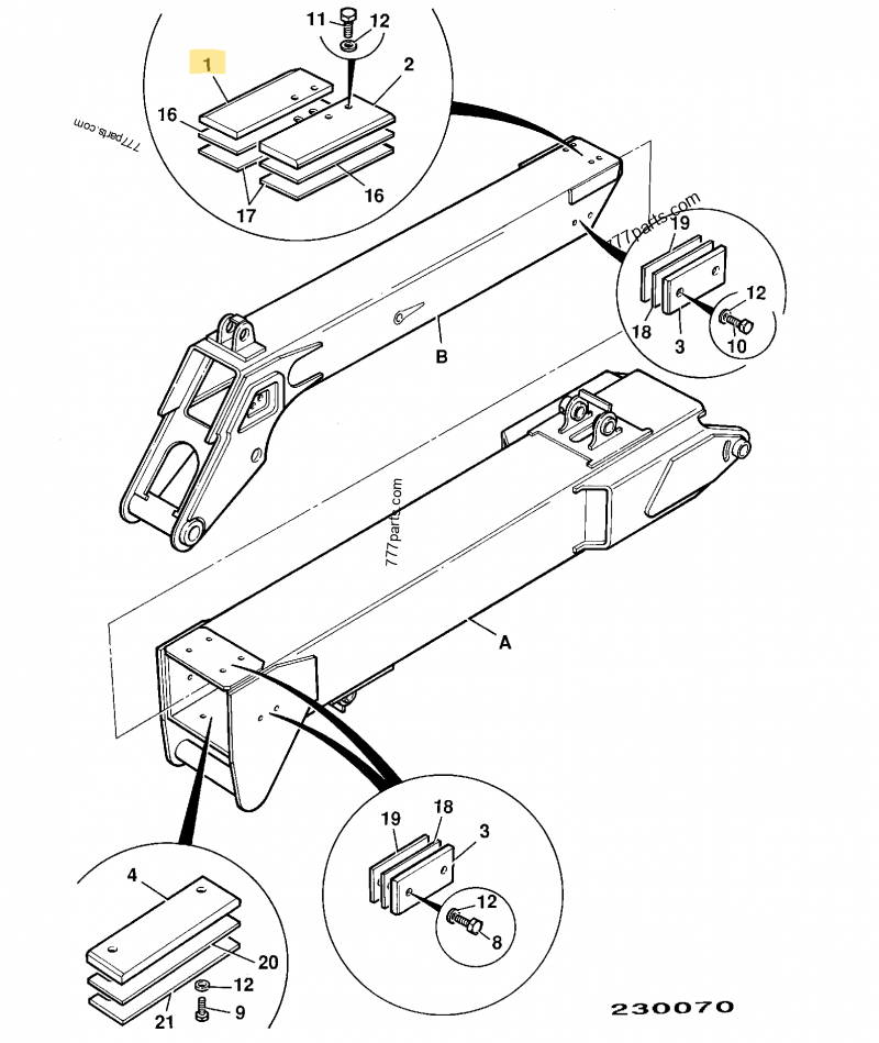 Patin d'usure compatible pour JCB 2