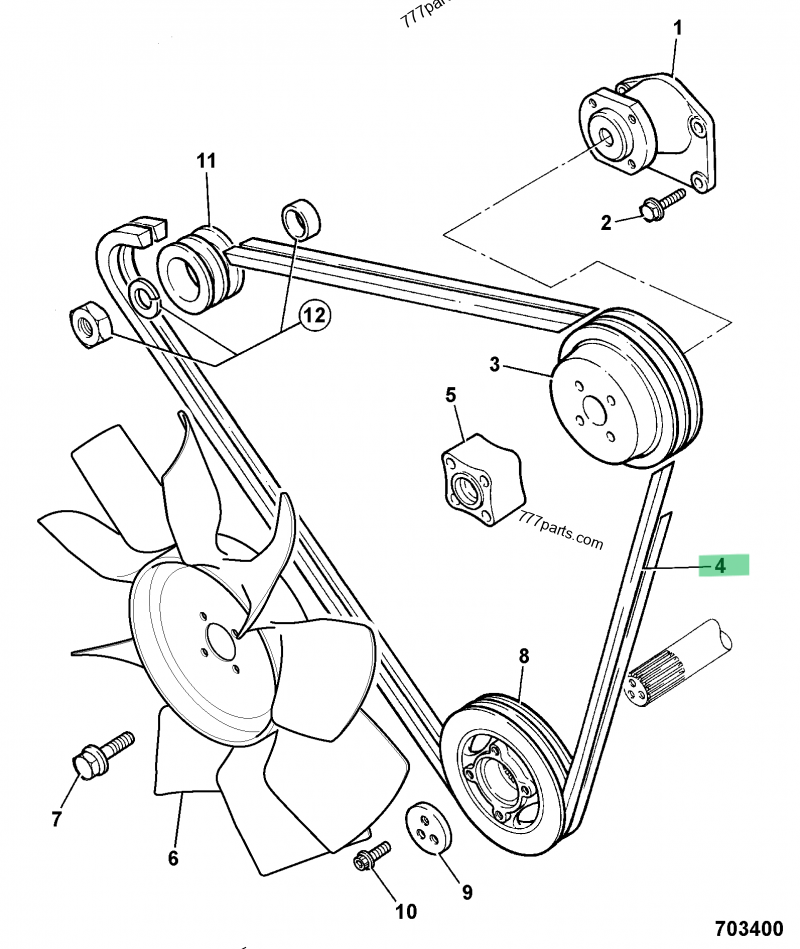 Courroie compatible pour JCB 5