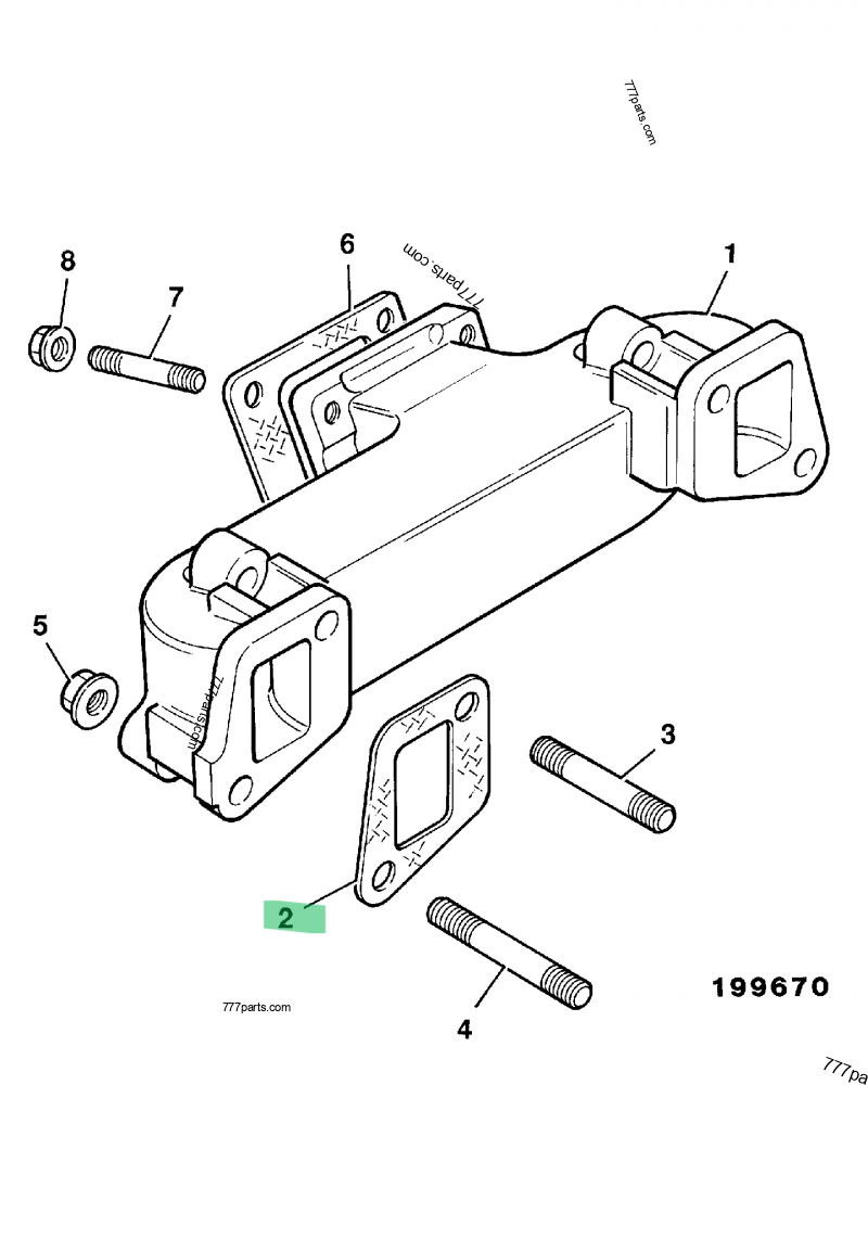 Joint collecteur echappement compatible pour JCB 4