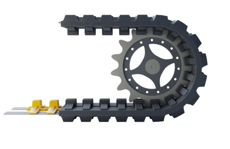 Chenille caoutchouc compatible pour JCB 2