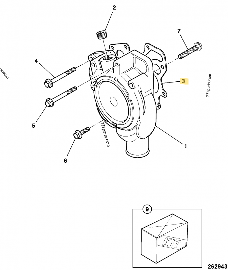Joint de pompe à eau compatible pour Perkins, pour Manitou, pour Bobcat 2