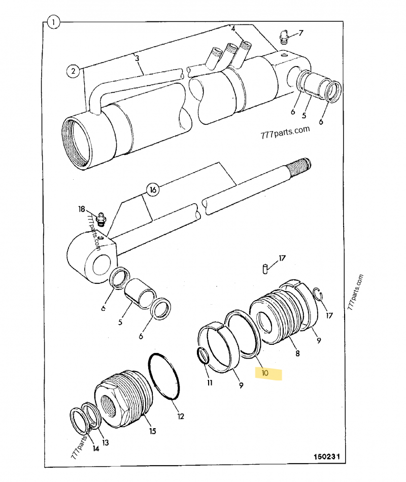 Joint piston compatible pour JCB 2
