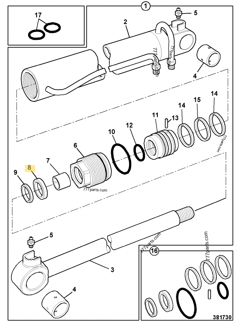 Joint tige d.40 compatible pour JCB 2