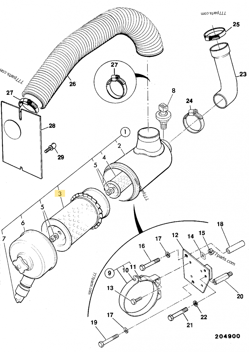 Filtre à air exter. compatible pour JCB 3
