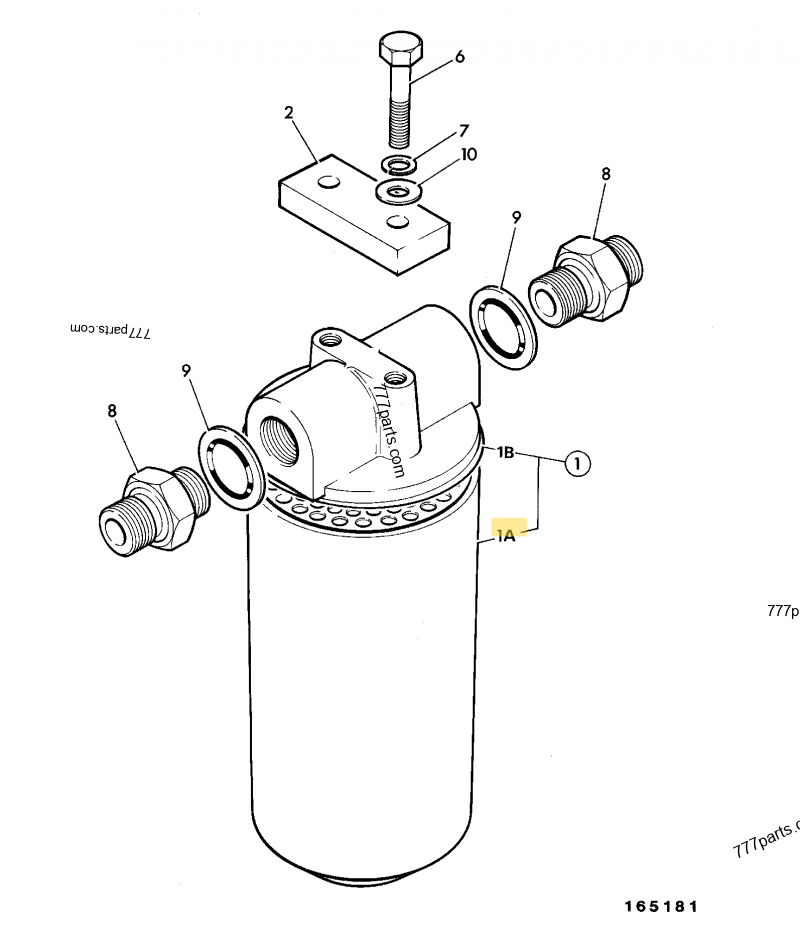 Filtre hydraulique compatible pour Caterpillar, pour Case, pour New Holland 3