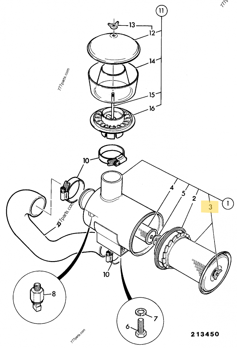 Filtre air primaire compatible pour JCB 5