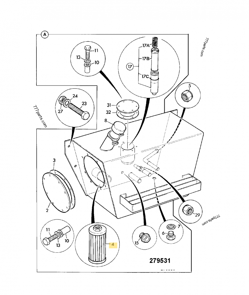 Crepine aspiration compatible pour Volvo, pour Kubota, pour Terex 3