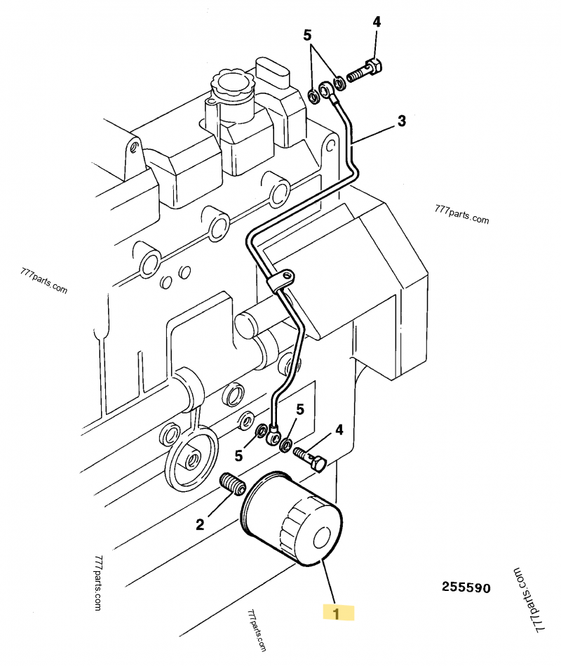 Filtre huile moteur compatible pour Caterpillar, pour Manitou, pour Kubota 3