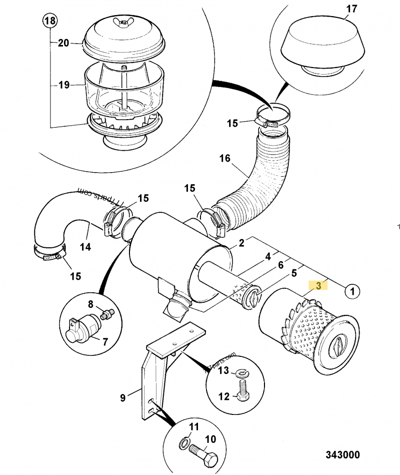 Filtre air ext compatible pour JCB 4