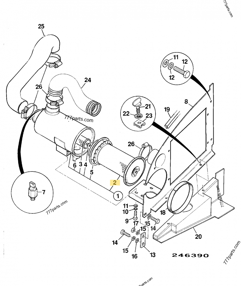 Filtre à air primaire compatible pour JCB 2