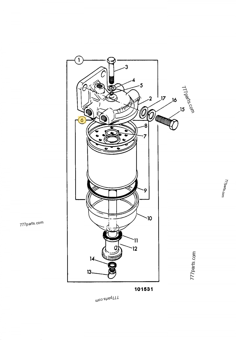 Filtre gasoil compatible pour Perkins, pour Caterpillar, pour Case 3