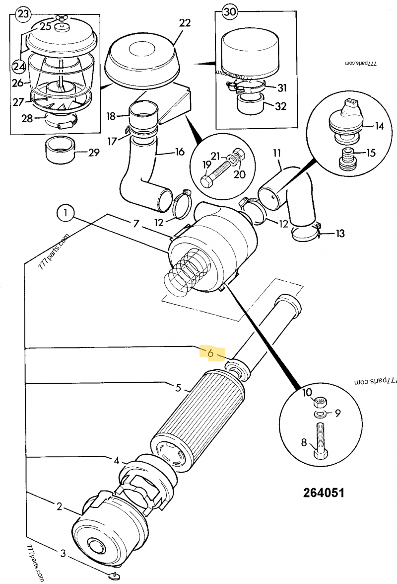 Filtre à air int compatible pour Caterpillar, pour Case, pour Volvo 2