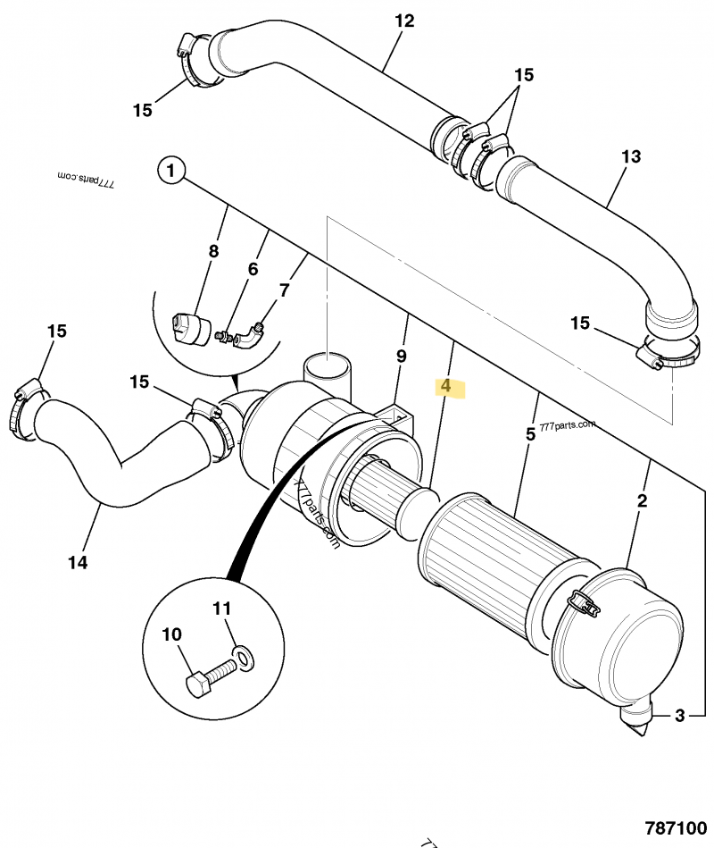 Filtre à air secondaire compatible pour Manitou, pour Volvo, pour Doosan 3