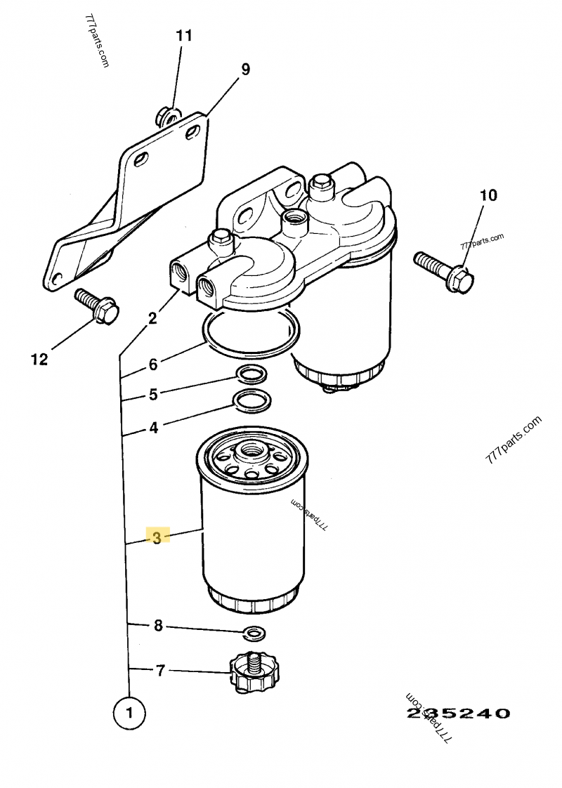 Filtre gasoil compatible pour Perkins, pour Caterpillar, pour New Holland 2