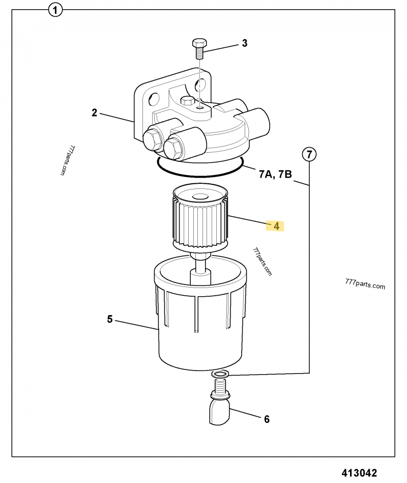 Prefiltre gasoil compatible pour JCB 5