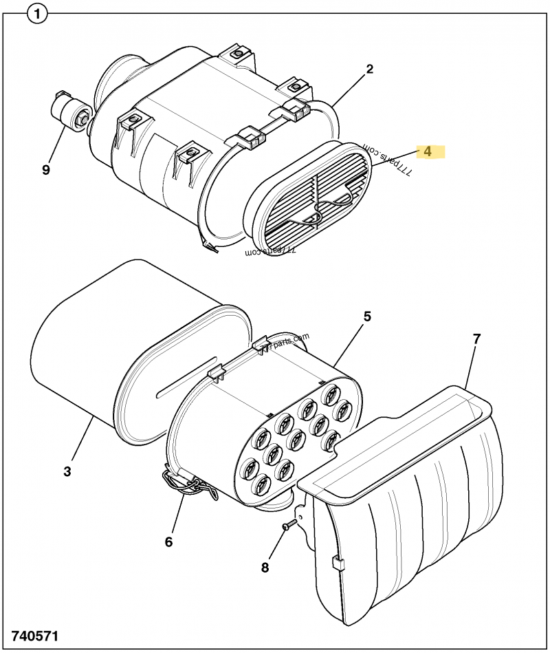Filtre à air secondaire compatible pour Perkins, pour Caterpillar, pour Case 4