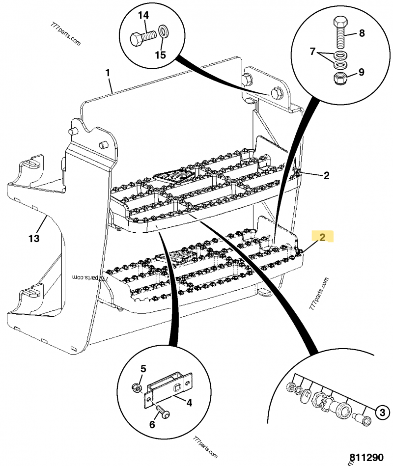 Marche pied compatible pour JCB 3