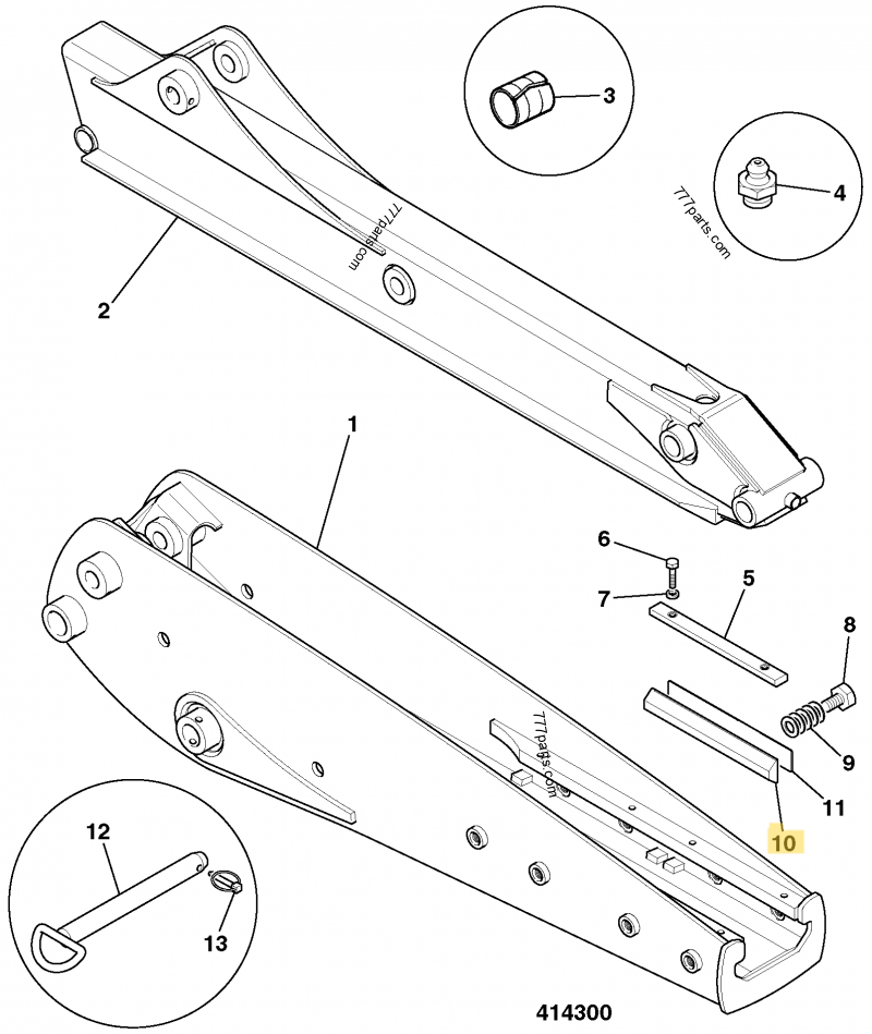 Glissiere extendo inf jcb compatible pour JCB 4