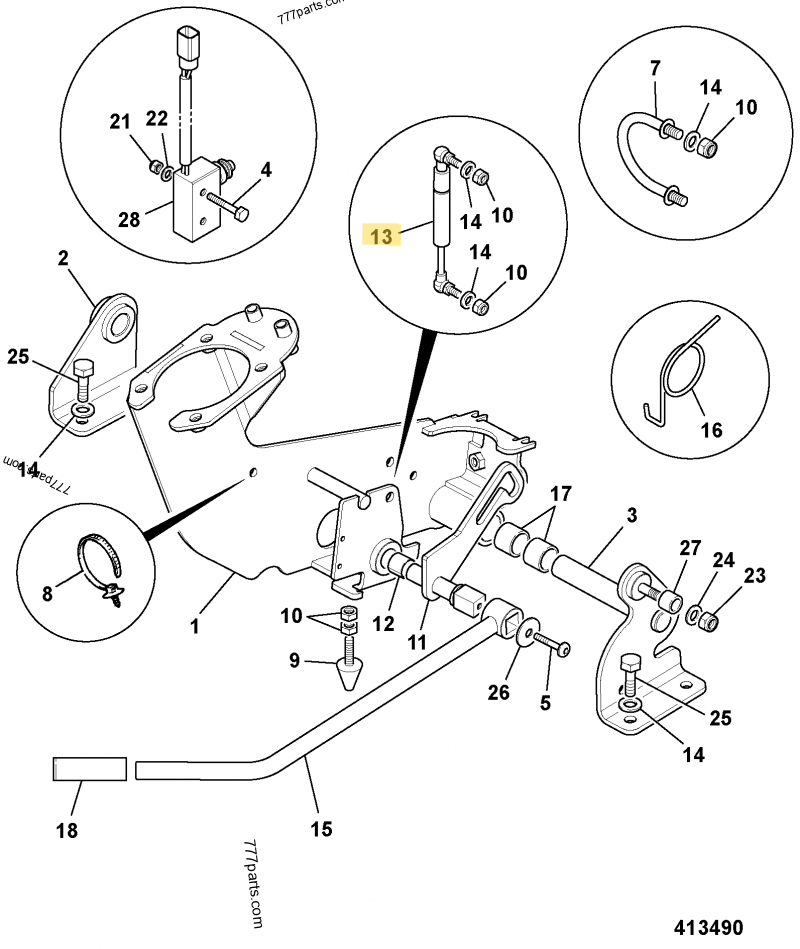 Verin à gaz compatible pour JCB 2